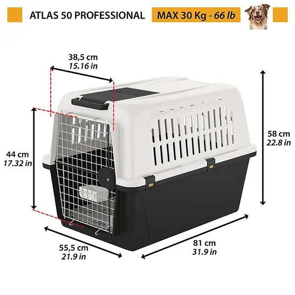 Транспортна клетка за кучета и котки Ferplast Atlas 50 Professional