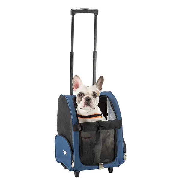 Малка транспортна раница за кучета Ferplast Trolley - Синя