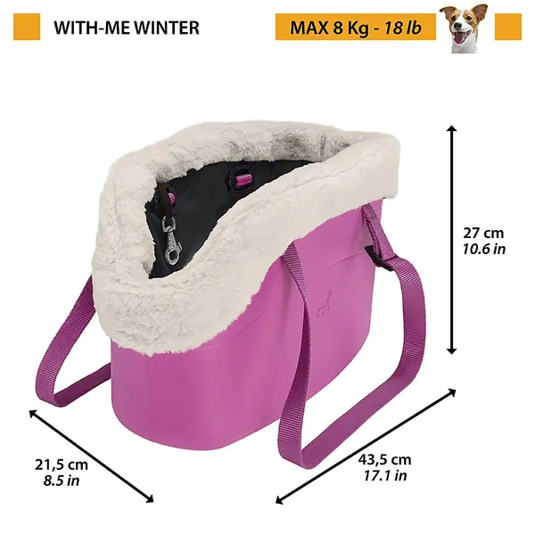 Транспортна чанта за кучета Ferplast With-Me Winter - Черен
