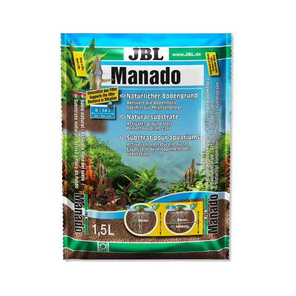 JBL Manado - натурален субстрат за филтрация на водата и подхранване растежа на растенията в аквариума