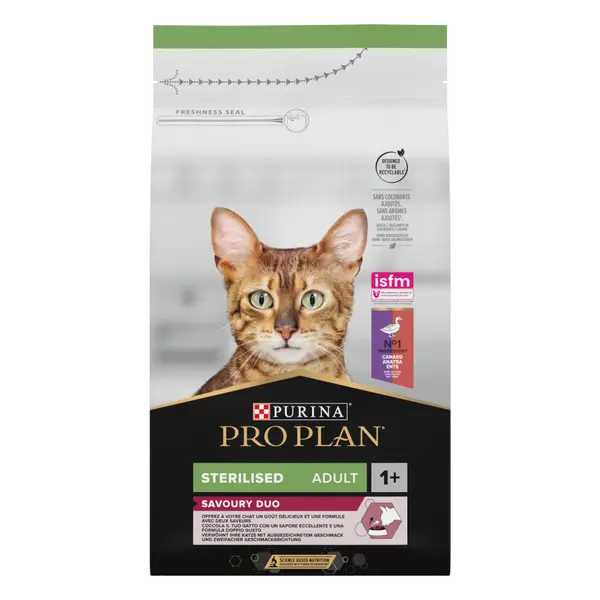 Pro Plan Adult Cat Sterilised Duck - суха храна за кастрирани котки с патешко