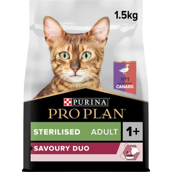 Pro Plan Adult Cat Sterilised Duck - суха храна за кастрирани котки с патешко