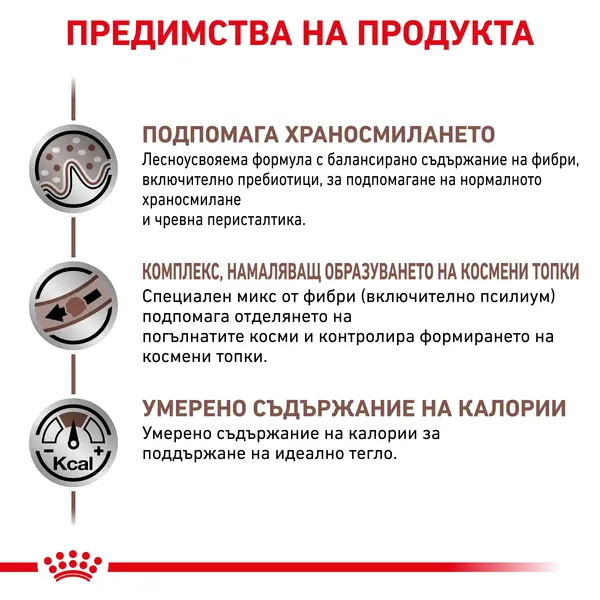 Royal Canin Gastrointestinal Hairball Cat 2 кг - суха храна за котки с предразположеност към образуване на космени топки