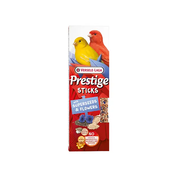 Versele-Laga Prestige Sticks Canaries with Superseeds & Flowers 2 бр х 30 гр - 2бр. стикове за канарчета със суперсемена и цветя, 60 гр
