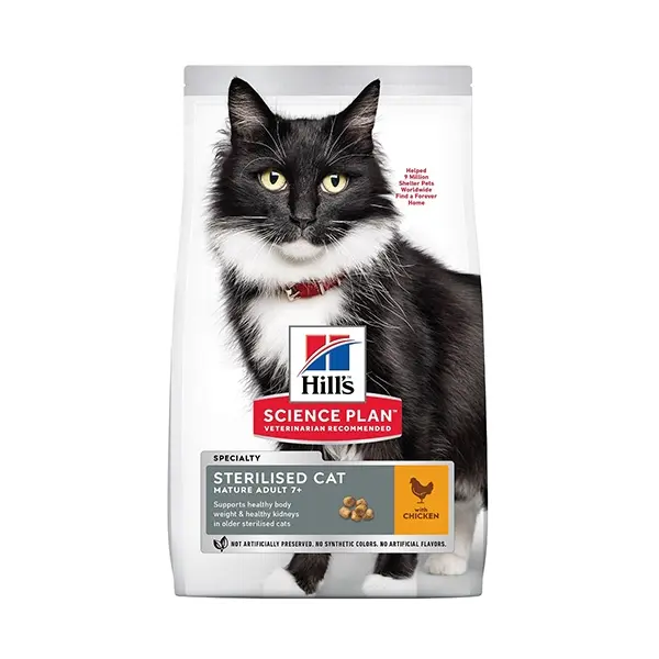 Hill's Science Plan Feline Mature Adult Sterilised Chicken - кастрирани котки над 7год. с пиле - 0,300 kg
