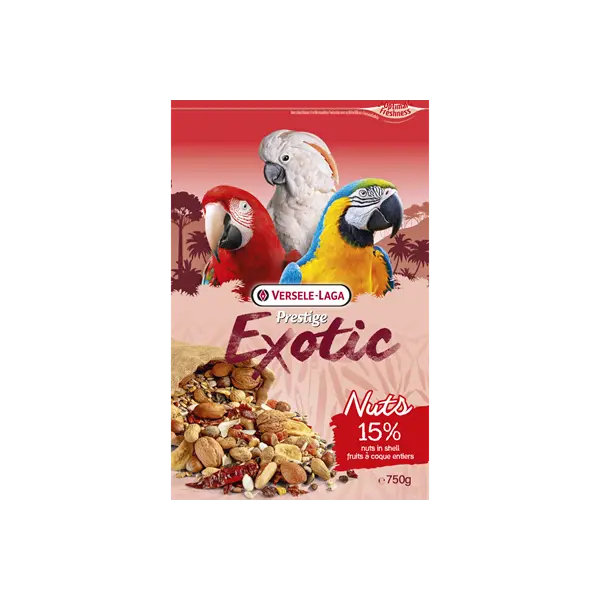 Versele-Laga Exotic Nut Mix - Пълноценна храна за големи папагали с ядки , 750 г
