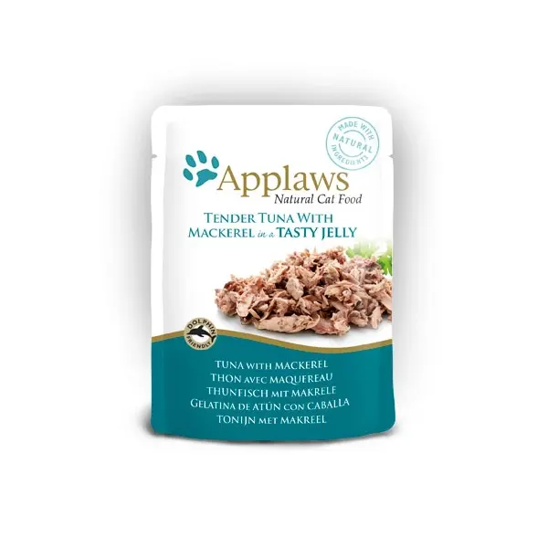 Applaws Tuna Wholemeat with Mackerel in Jelly 70g - Пауч за котки, риба тон и скумрия в желе