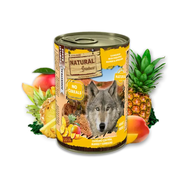 NATURAL GREATNESS Kangaroo with Pineapple, Mango & Spirulina 400g -  Кенгуру с ананас, манго и спирулина