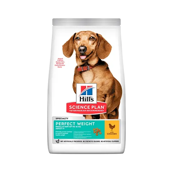 Hill's Science Plan Canine Adult Perfect Weight Small&Mini – Суха храна за намаляване и поддържане на теглото при кучета от дребни породи (до 10кг) над 1 година  - 6 кг