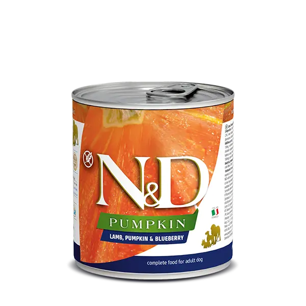 N&D DOG LAMB &PUMPKIN& BLUEBERRY 285 гр – за кучета над 1 година, с агне, тиква и боровинки