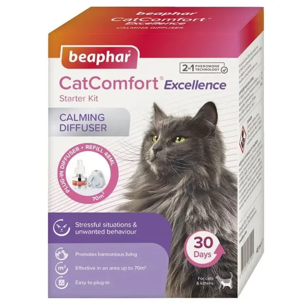 Beaphar Cat Comfort Diffuser - дифузер с електрическо захранване, с включен спрей с феромони 48 мл.