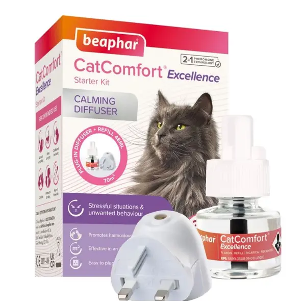 Beaphar Cat Comfort Diffuser - дифузер с електрическо захранване, с включен спрей с феромони 48 мл.
