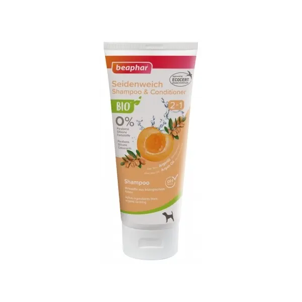 Beaphar BIO Shampoo and Conditioner 2 in 1 - шампоан и балсам с био арганово масло, кайсия, алое вера - 200 мл.
