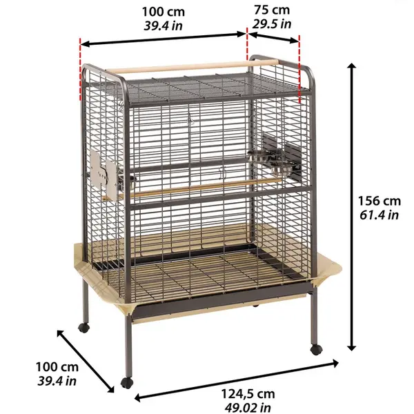 Ferplast Expert 100 - Клетка за големи папагали  124,5 x 100 x h 156 cm