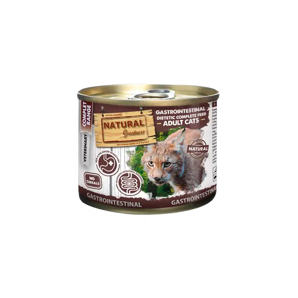 NATURAL Greatness VET Gastrointestinal - за котки, за балансирано храносмилане, консерва 200 гр.