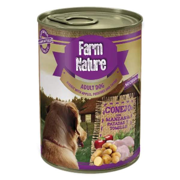 Farm Nature - Консерва за куче с заек, картофи, ябълки и мащерка 400гр