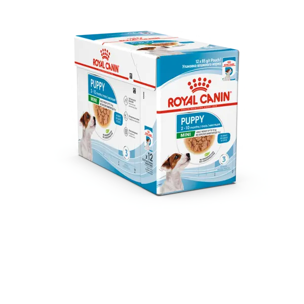 ROYAL CANIN® MINI PUPPY Pouch 12x85g - Пълноценна храна за подрастващи кучета от дребни породи