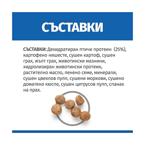 Hill's Science Plan NO GRAIN Medium Adult Chicken - пълноценна суха храна с пилешко за кучета от средните породи (11-25кг ) от 1 до 6 години - 2,5 kg