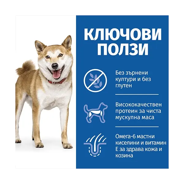 Hill's Science Plan NO GRAIN Medium Adult Chicken - пълноценна суха храна с пилешко за кучета от средните породи (11-25кг ) от 1 до 6 години - 2,5 kg