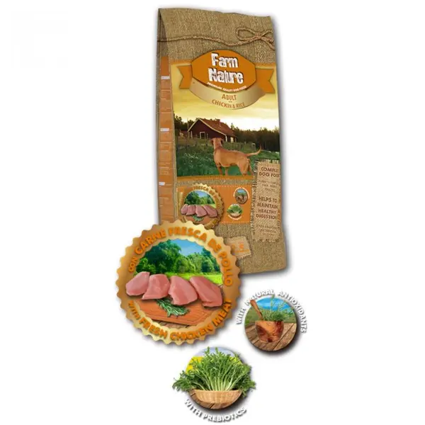 Farm Nature Adult Chicken and rice - храна за кучета в зряла възраст, пиле с ориз