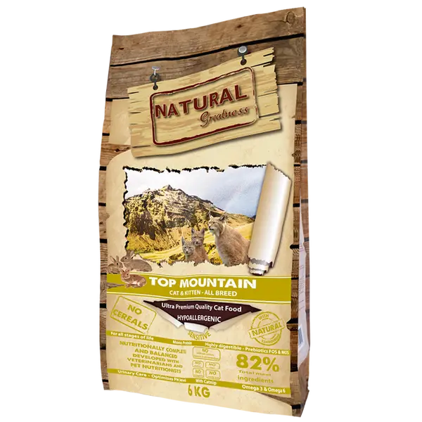 Natural Greatness Top Mountain Cat & Kitten / Rabbit Monoprotein / -  премиум храна за котки със заешко месо