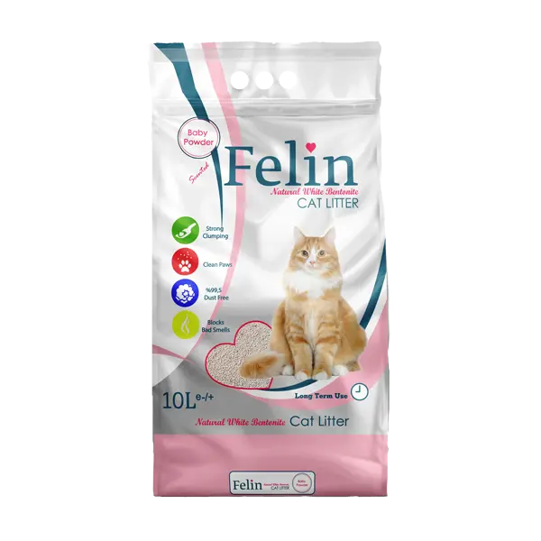 FELIN BABY POWDER - натурална котешка тоалетна от бентонит с аромат на бебешка пудра