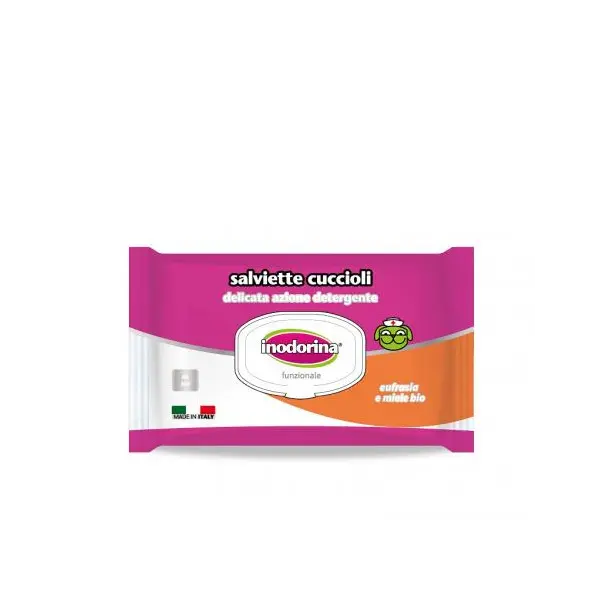 Inodorina Functional Specific for Puppies With Eyebright and Organic Honey - Мокри кърпички за кученца с мед и билки - 40 бр.