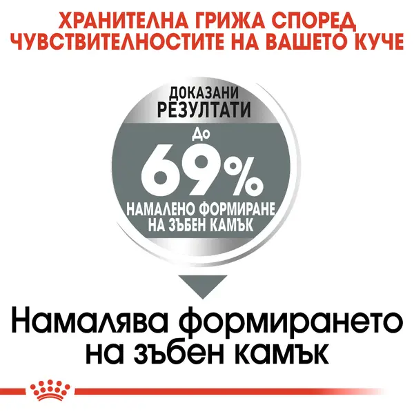 Royal Canin Mini Dental Care - пълноценна храна за кучета в зряла възраст от дребни породи (от 1 до 10 кг) над 10 месеца при чувствителни зъби