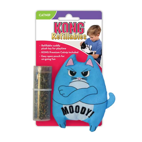 Kong Refillables Purrsonality Moody - играчка за котки с котешка трева - 10 см