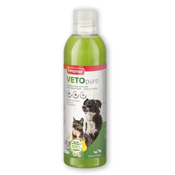 Beaphar Veto Pure Shampoo - Репелентен шампоан с маргоза и лавандула, 250 мл
