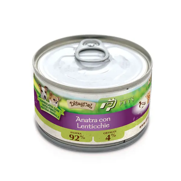 Disugual PROFESSIONAL PETS Duck with Lentils - пълноценна храна за кучета с един източник на животински протеин, патешко с леща