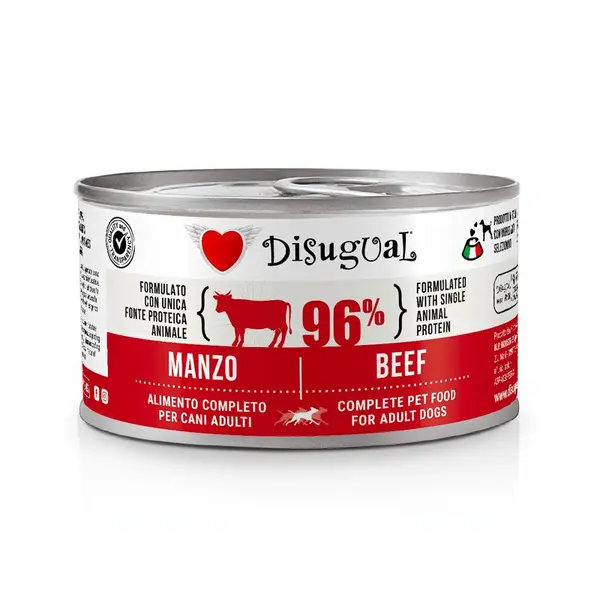 Disugual Beef - пълноценна храна за кучета с един източник на животински протеин, с говеждо