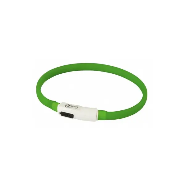 Kerbl LED Collar Maxi Safe - Светещ нашийник с USB зареждане, зелен - 35см