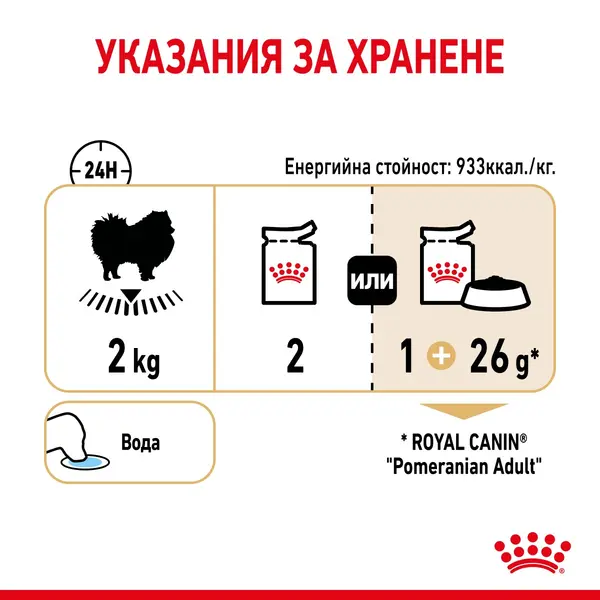 ROYAL CANIN BHN POMERANIAN POUCH 85g - Пълноценна храна за кучета в зряла възраст (над 8 месеца) от порода Померан - пауч