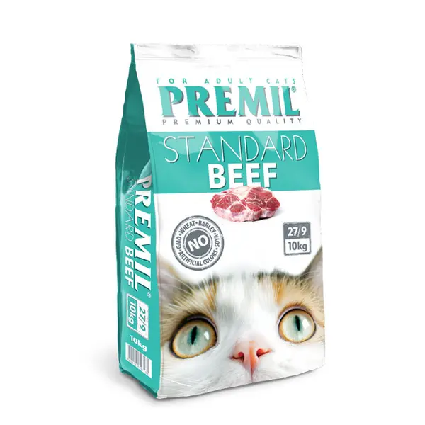 Premil Standard Beef -  пълноценна храна за котки с говеждо месо - 10 кг