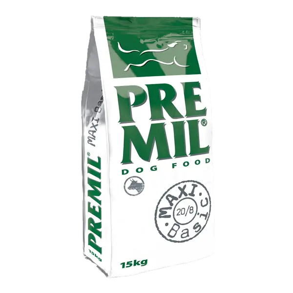 Premil Maxi Basic - пълноценна храна за кастрирани и предразположени към наднормено тегло кучета - 15 кг