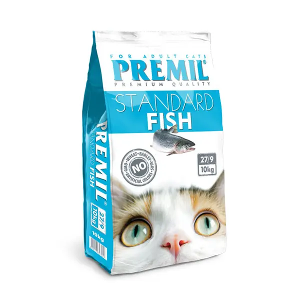 Premil Standard Fish -  пълноценна храна за котки с риба - 10 кг
