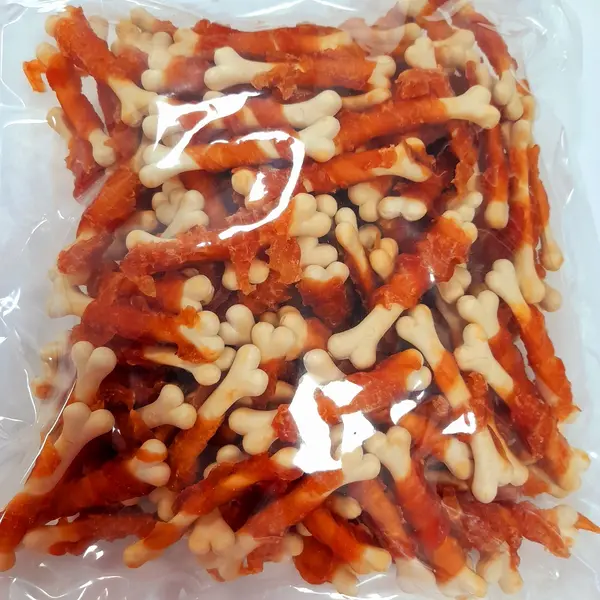 Wanpy Chicken Jerky & Calcium Bone 1кг - премиум клас кокалчета с пилешко филе, печено на фурна - 1 кг