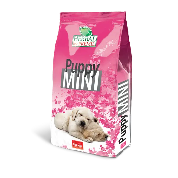 Premil Puppy Mini - пълноценна храна за подрастващи кучета от дребни породи до 1 година с риба тон, пуешко и патешко месо - 12 кг
