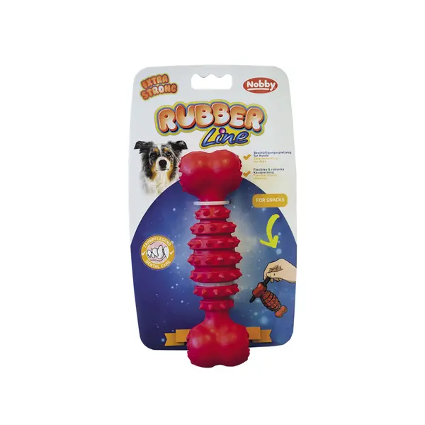 Nobby Rubber bone - гумен кокал с отвори за лакомства - 17,5  см
