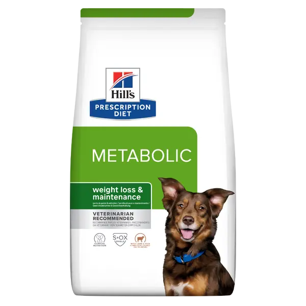 Hill's PRESCRIPTION DIET Metabolic Lamb & Rice - лечебна суха храна за кучета с наднормено тегло, с агнешко и ориз -12 кг