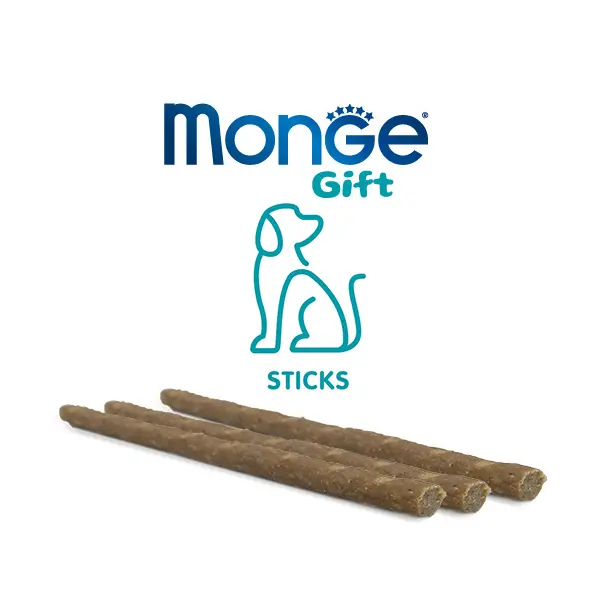 Monge Gift Sensitive Digestion - лакомство за кучета с чувствителна храносмилателна система – стикове с агнешко, кестени и инулин, без зърнени култури