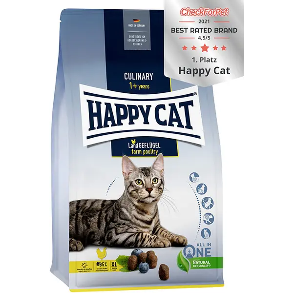 Happy Cat Culinary Adult Farm Poultry - суха храна за котки с пилешко месо