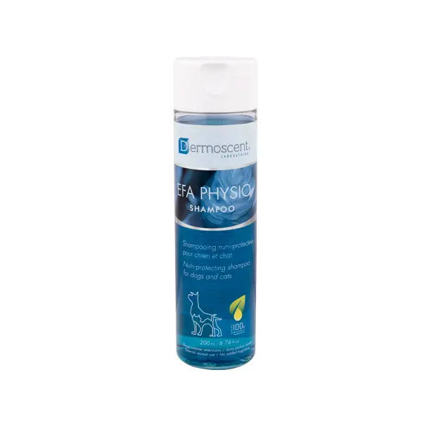 Dermoscent EFA Physio Shampoo – подхранващ шампоан за кучета и котки с чувствителна кожа, предразположени към алергии, без сапун - 200 мл