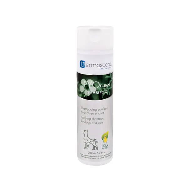 Dermoscent PYO clean Shampoo - лечебен шампоан за намаляване на повтарящи се кожни инфекции, за кучета и котки - 200 мл
