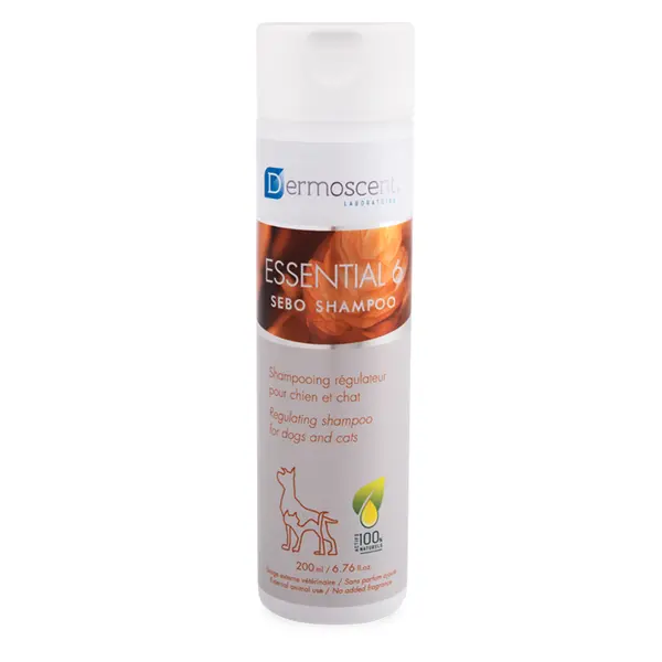 Dermoscent Essential 6 Sebo Shampoo – регулиращ шампоан за кучета и котки със себо-керативни проблеми, без сапун - 200 мл