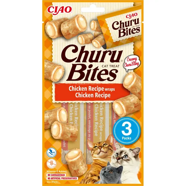 Inaba Churu Bites Chicken - Рулца от пилешко с крем пълнеж от пилешко 3 бр. в пакет