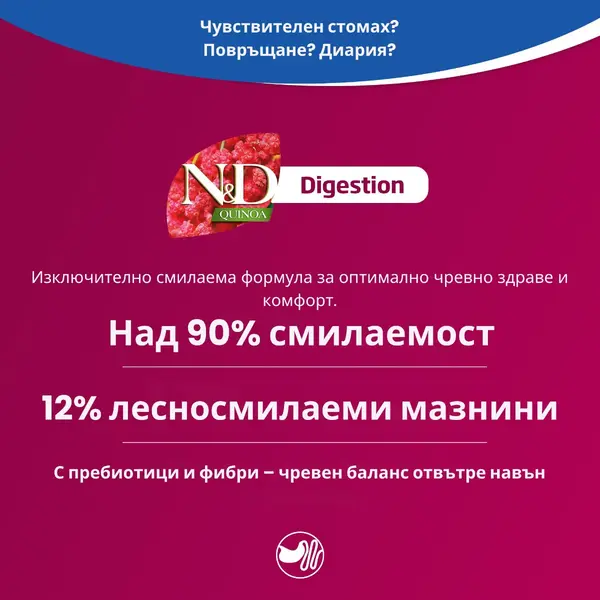 N&D Quinoa Digestion Lamb Adult MINI - суха храна за кучета в зряла възраст над 1г. за малки породи с агнешко, киноа, копър, мента и артишок - 0,800гр.