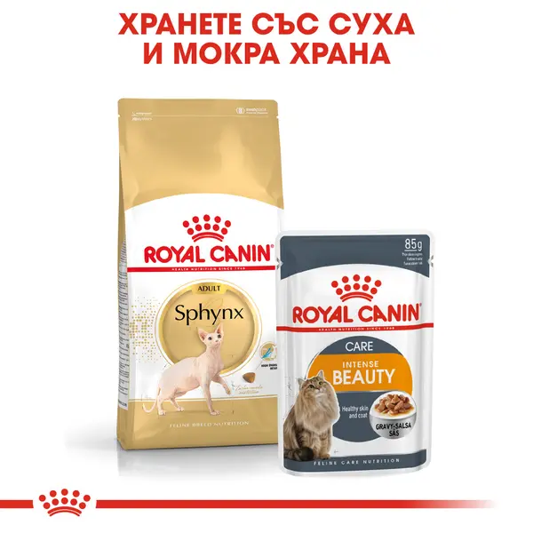 ROYAL CANIN® SPHYNX - пълноценна суха храна за котки сфинкс в зряла възраст над 12 месеца