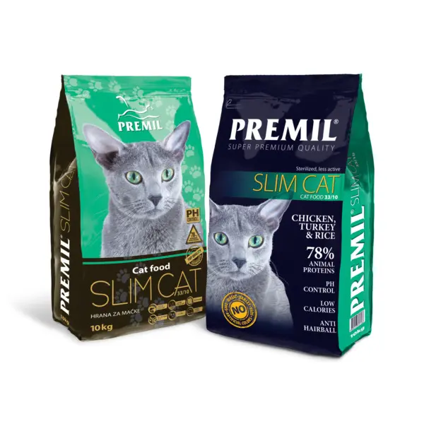 Premil Slim cat - пълноценна храна за кастрирани и предразположени към наднормено тегло котки